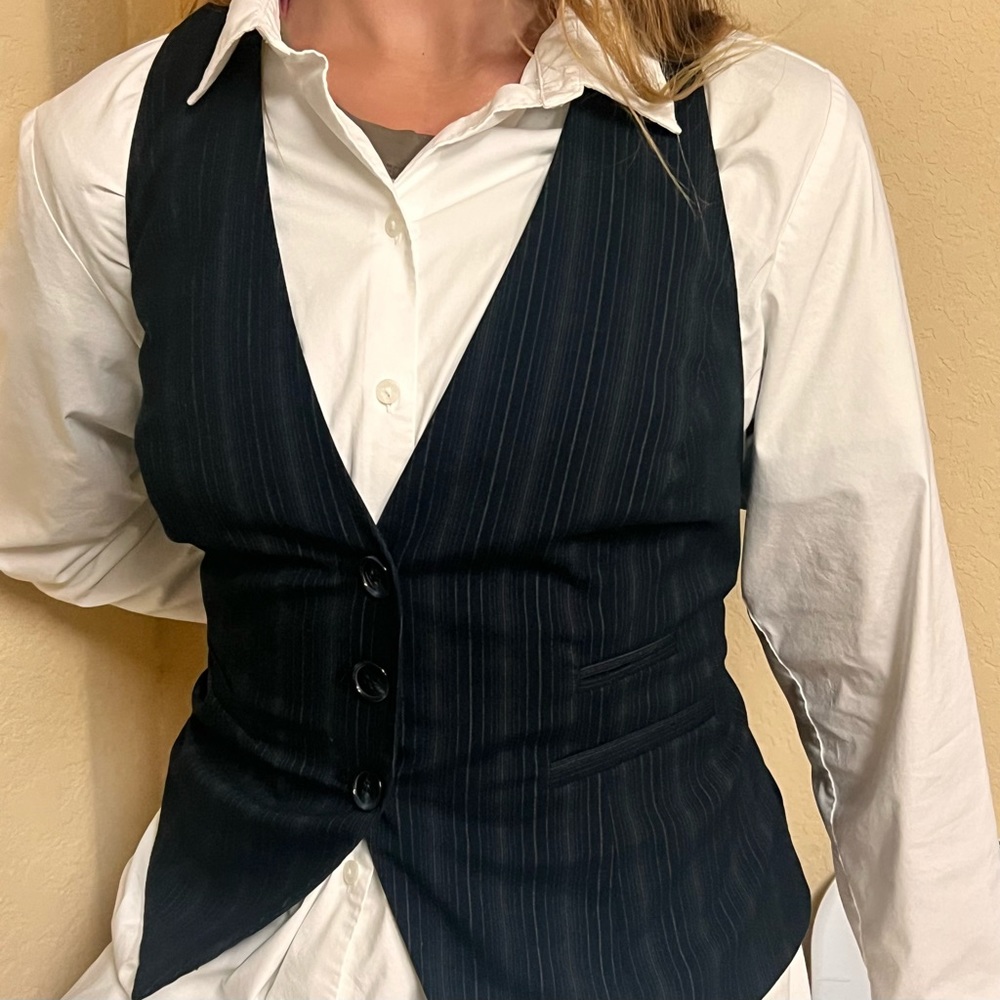 90s pinstriped vest
